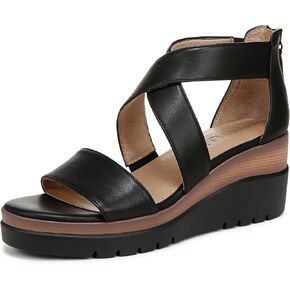 SOUL Naturalizer Womens Goodtimes Crisscross Strappy Wedge Sandal , Black Smooth, 8.5 M in Kuwait