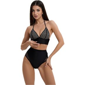 Bona Fide Sexy Halter Bikinis for Women - Two-Piece Women's Triangle Bikini with Tie Two Sides Bottom - Soft, Teen Swimsuit in Kuwait