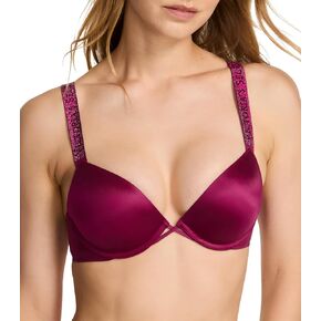 Victoria's Secret Shine Strap Push Up Bra, Adds One Cup Size, Padded, Plunge Neckline, Lace, Bras for Women, Very Sexy Collection, Navy (32C) in Saudi Arabia