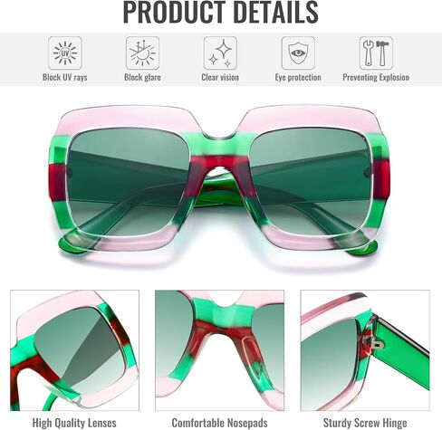 Storycoasts versives square sefrases womens retro shades luxury big sun spose uv400 protection s0178 in Kuwait
