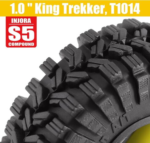 انجورا اطارات 1.0 - اطارات سوبر S5 كينج تريكر ناعمة لاصقة لسيارة 1/18 TRX4M 1/24 RC كراولر اكسيال SCX24 FMS FCX24 اندورو 24 (T1014) in Kuwait