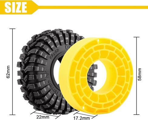 انجورا اطارات 1.0 - اطارات سوبر S5 كينج تريكر ناعمة لاصقة لسيارة 1/18 TRX4M 1/24 RC كراولر اكسيال SCX24 FMS FCX24 اندورو 24 (T1014) in Kuwait