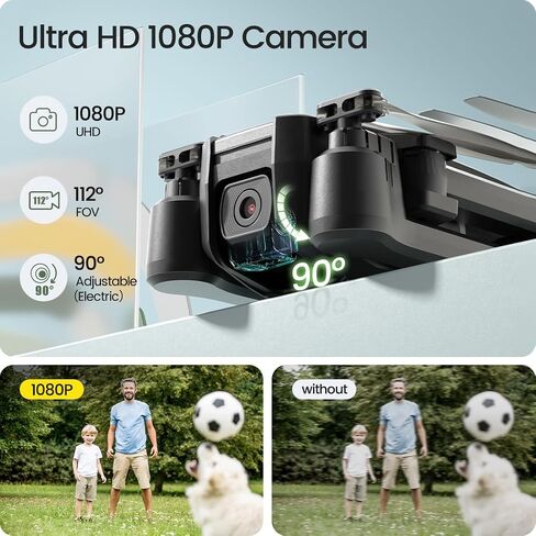 Holy Stone HS440 Foldable FPV Drone with 1080P WiFi Camera for Adult Beginners and Kids; Voice Gesture Control RC Quadcopter with Modular Battery for long flight time, Auto Hover, Carrying Case in Saudi Arabia