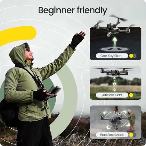 Holy Stone HS440 Foldable FPV Drone with 1080P WiFi Camera for Adult Beginners and Kids; Voice Gesture Control RC Quadcopter with Modular Battery for long flight time, Auto Hover, Carrying Case in Saudi Arabia