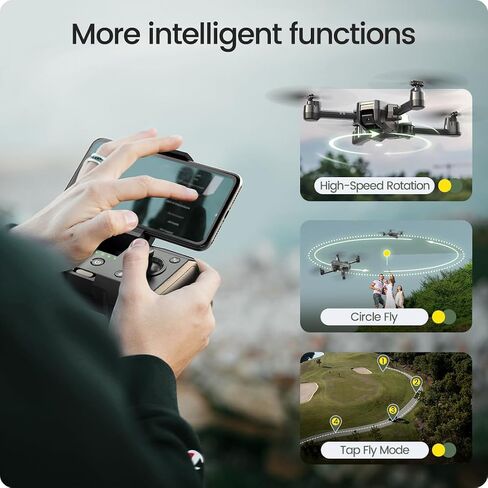 Holy Stone HS440 Foldable FPV Drone with 1080P WiFi Camera for Adult Beginners and Kids; Voice Gesture Control RC Quadcopter with Modular Battery for long flight time, Auto Hover, Carrying Case in Saudi Arabia