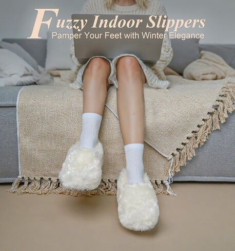 Fuzzy Winter Indoor Slippers for Women in Kuwait