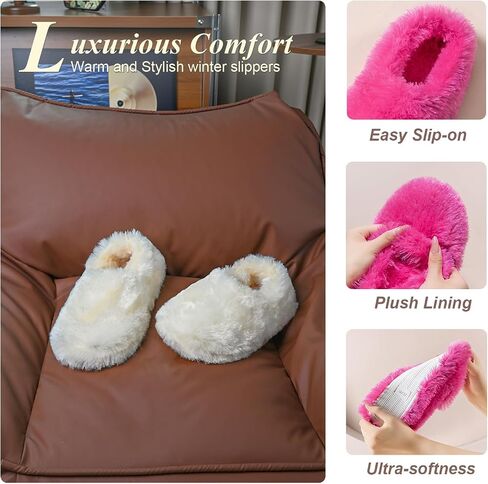 Fuzzy Winter Indoor Slippers for Women in Kuwait