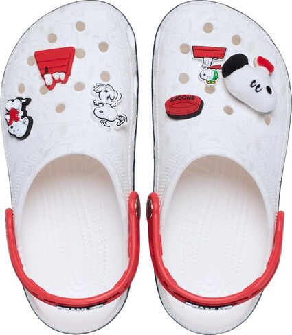Crocs Unisex Classic Peanuts Snoopy Clogs, White/Multi, 8 US Men in Saudi Arabia