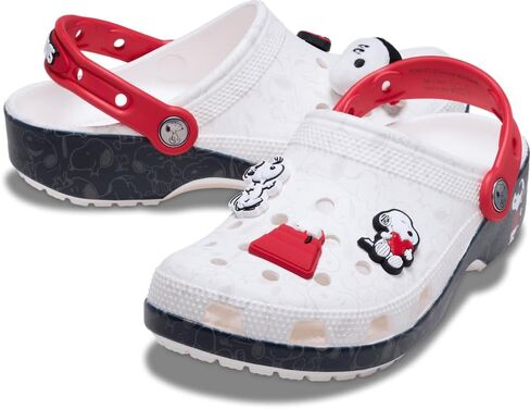 Crocs Unisex Classic Peanuts Snoopy Clogs, White/Multi, 8 US Men in Saudi Arabia