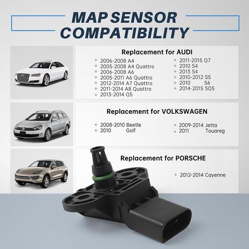 OTUAYAUTO 37830-PAA-S00 Map Manifold Absolute Pressure Sensor - Replacement for Honda Civic, Accord, CR-V, Odyssey - fits 1994-2002 Vehicles - OEM-Style Factory Aftermarket in Saudi Arabia