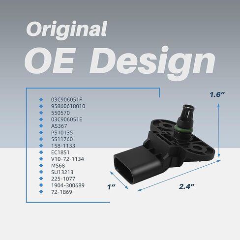 OTUAYAUTO 37830-PAA-S00 Map Manifold Absolute Pressure Sensor - Replacement for Honda Civic, Accord, CR-V, Odyssey - fits 1994-2002 Vehicles - OEM-Style Factory Aftermarket in Saudi Arabia