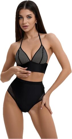 Bona Fide Sexy Halter Bikinis for Women - Two-Piece Women's Triangle Bikini with Tie Two Sides Bottom - Soft, Teen Swimsuit in Kuwait