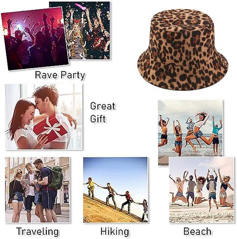 Joylife Animal Print Bucket Hat Novelty Pattern Sun Hats Reversible Packable Fishing Cap for Women, Men in Saudi Arabia