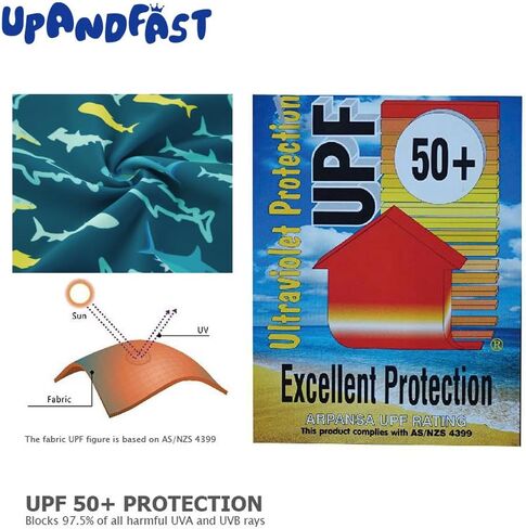 بدلة سباحة Upandfast للرضع/الأطفال بعامل حماية من أشعة الشمس 50+ للحماية من الشمس قطعة واحدة بسحاب مع قبعة الشمس ملابس سباحة للشاطئ للأطفال الرضع in Kuwait