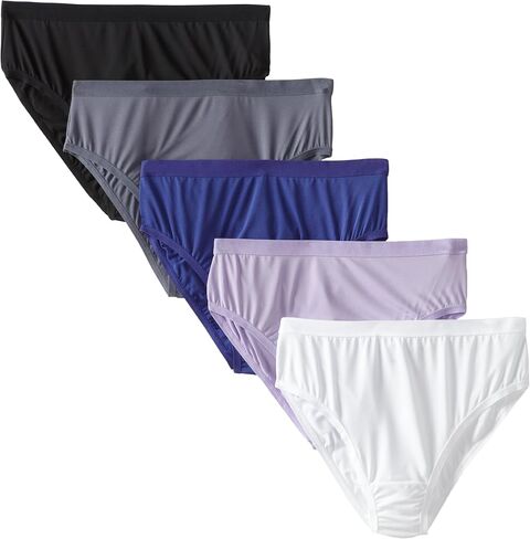 Fruit of the Loom Women's Plus Size Fit for Me 5 Pack Microfiber Hi-Cut Panties in Saudi Arabia