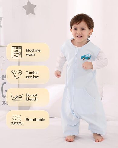 كيس نوم من HOMEAL مع أرجل، أكياس نوم للأطفال الصغار في الصيف 2t-3t، بطانية خفيفة يمكن ارتداؤها للأطفال الصغار، كيس نوم خفيف الوزن للأطفال للمشايات المبكرة، 12 شهرًا - 7T in Kuwait
