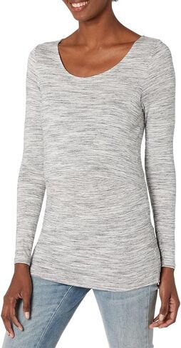 Motherhood Maternity Women's Maternity Long Sleeve Scoop Neck Lift Up Nursing Tee Shirt in Saudi Arabia
