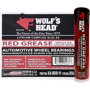 Wolf's Head Red Grease NLGI #2 (836-88301-91) 14 Oz Tube, Pack of 10 in Saudi Arabia