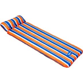 Aqua Supersized  Floating Water Mat – Heavy Duty Floating Island Pad with Expandable Zippers – Navy/White Stripe in Kuwait