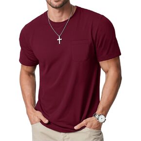 MAGCOMSEN Mens Pocket T Shirts Cooling UPF 50+ Summer Tee Shirt Short Sleeve Crewneck Tee Cotton Lightweight Casual T-Shirt in Kuwait