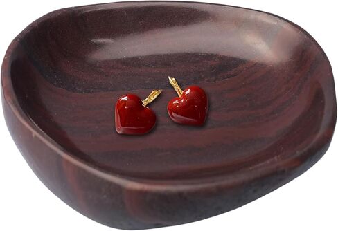 Handmade Decorative Bowl - Natural River Stone Pebble Artisan Crafted Serving Dish | 4-6 Inch Unique Decorative Tray for Home Centerpiece, Jewelry Holder (black) in Saudi Arabia