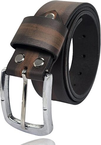 Fine Motto Men's Full Grain Casual Everyday use Handmade Leather Belt | Gift Box | in Saudi Arabia