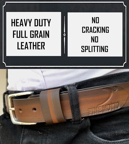Fine Motto Men's Full Grain Casual Everyday use Handmade Leather Belt | Gift Box | in Saudi Arabia