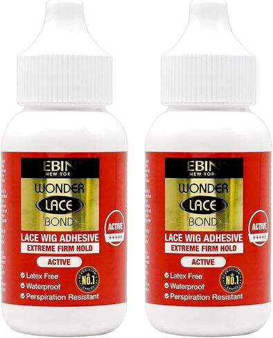 EBIN NEW YORK Wonder Lace Bond Extra Mega Hold 1.18oz - تركيبة محسنة بدون بقايا سهلة الاستخدام، سريعة الجفاف، مقاومة للماء، خالية من اللاتكس، مقاومة للتعرق in Kuwait
