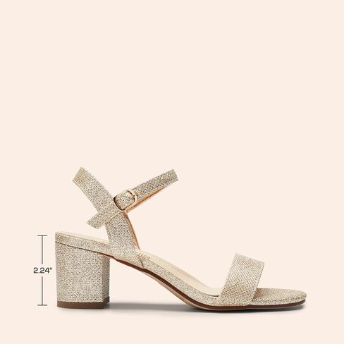 DREAM PAIRS Women's Chunky Low Heeled Sandals | Comfortable Open Toe Ankle Strap Classic Short Block Sandals with Buckle for Daily Work Wedding Party in Saudi Arabia