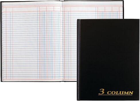 كتاب الحساب آدامز ARB8003M، 3 عمود، غطاء أسود، 80 صفحة، 7 × 9 1/4 in Saudi Arabia