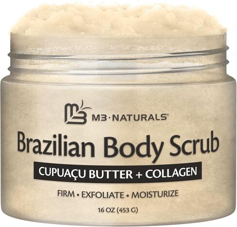 Superfood Exfoliating Body Scrub Polish with Collagen & Stem Cell Gentle Body Face Scrub Bump Eraser Booty Scrub Best Shower Exfoliant Moisturize Leaves Skin with Radiant Glow by M3 Naturals in Kuwait