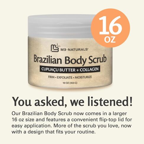 Superfood Exfoliating Body Scrub Polish with Collagen & Stem Cell Gentle Body Face Scrub Bump Eraser Booty Scrub Best Shower Exfoliant Moisturize Leaves Skin with Radiant Glow by M3 Naturals in Kuwait