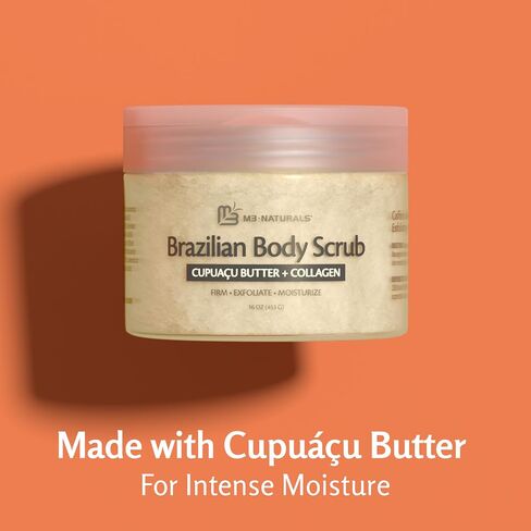 Superfood Exfoliating Body Scrub Polish with Collagen & Stem Cell Gentle Body Face Scrub Bump Eraser Booty Scrub Best Shower Exfoliant Moisturize Leaves Skin with Radiant Glow by M3 Naturals in Kuwait