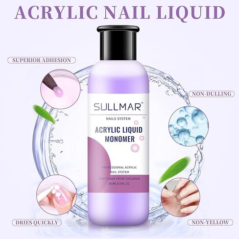 SULLMAR Acrylic Monomer Liquid Acrylic Liquid For Nails Monomer Acrylic Liquid Liquid Acrylic Monomer Nail Monomer Liquid Monomer 75ml 2.5FL.OZ in Saudi Arabia