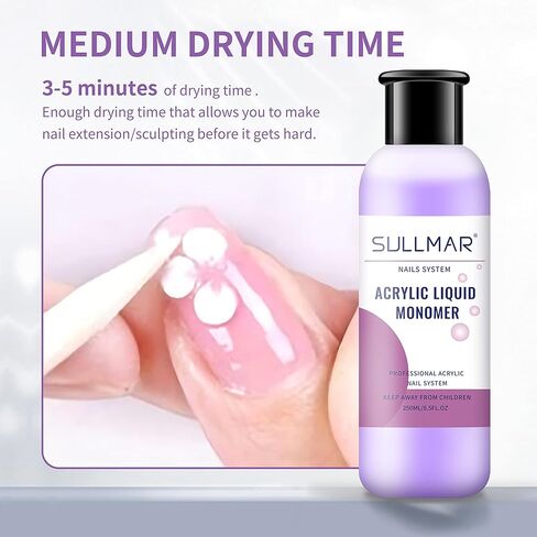 SULLMAR Acrylic Monomer Liquid Acrylic Liquid For Nails Monomer Acrylic Liquid Liquid Acrylic Monomer Nail Monomer Liquid Monomer 75ml 2.5FL.OZ in Saudi Arabia