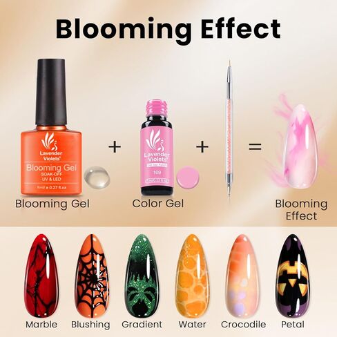 Lavender Violets 42 Pcs Gel Nail Polish Set with 36 Gel polish Colors Coat, 6 Bottles of Base top Coat, Glossy Matte Diamond Shine Glow in the Dark Top Coat for Nail Art C950 in Saudi Arabia