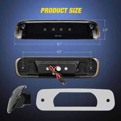 Nilight Third Brake Light Tail High Mount 3rd Stop Lights Smoked Lens متوافقة مع Ford Expedition Lincoln Navigator 2003 2004 2005 2006 2007 2008 2008 2010 2012 2014 2015 2015 2015 2015 2015 in Saudi Arabia