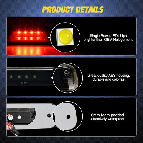 Nilight Third Brake Light Tail High Mount 3rd Stop Lights Smoked Lens متوافقة مع Ford Expedition Lincoln Navigator 2003 2004 2005 2006 2007 2008 2008 2010 2012 2014 2015 2015 2015 2015 2015 in Saudi Arabia