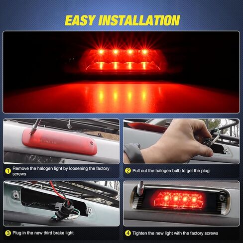 Nilight Third Brake Light Tail High Mount 3rd Stop Lights Smoked Lens متوافقة مع Ford Expedition Lincoln Navigator 2003 2004 2005 2006 2007 2008 2008 2010 2012 2014 2015 2015 2015 2015 2015 in Saudi Arabia