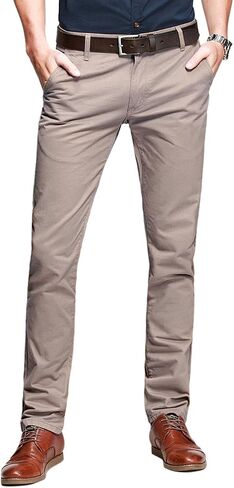 Match Mens Slim Tapered Flat Front Casual Pants (32, Indigo Blue) in Saudi Arabia