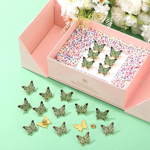 48 Pcs Leukemia Awareness Enamel Lapel Pin Orange Ribbon Butterfly Pins for Multiple Sclerosis Kidney Cancer Prevention in Kuwait