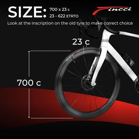فينشي زوج من اطارات 700 × 23c 23-622 60TPI مع حماية مضادة للثقب 1 ملم لدراجات سباق الطرق والدراجات الهوائية (قطعتين) in Saudi Arabia