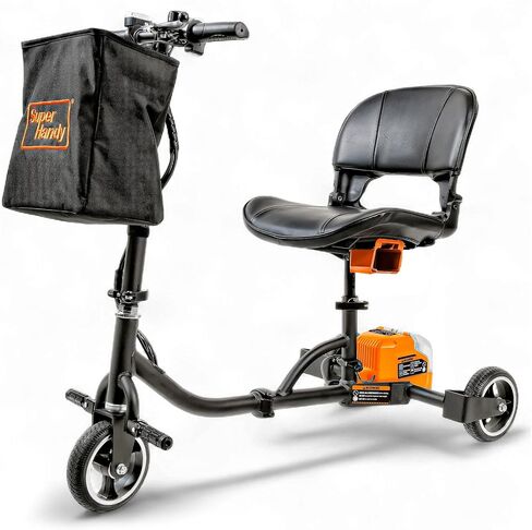 SuperHandy 3 Wheel Folding Mobility Scooter - Electric Powered, Lightest Available, Airline Friendly - Long Range Travel w/ 2 Detachable 48V Lithium-ion Batteries and Charger in Saudi Arabia