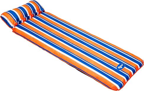 Aqua Supersized  Floating Water Mat – Heavy Duty Floating Island Pad with Expandable Zippers – Navy/White Stripe in Kuwait