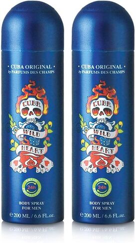 Cuba Original by Parfums Des Champs Wild Heart Men Body Spray 6.6 oz,I0101712 in Saudi Arabia