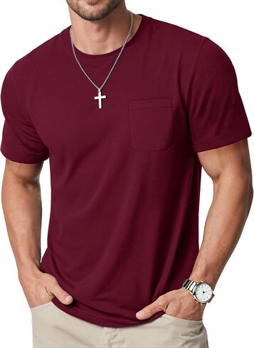 Magcomsen Mens Pocket T قمصان تبريد UPF 50+ صيف قميص قصير الأكمام in Saudi Arabia