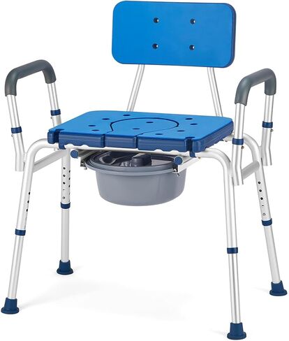 GreenChief Shower Chair with Arms and Back 350 LB, Folding Bath Chair Adjustable, Shower Seat Cutout for Private Washing, Heavy Duty Shower Chair for Senior, Elderly, Disabled, Bariatric in Saudi Arabia