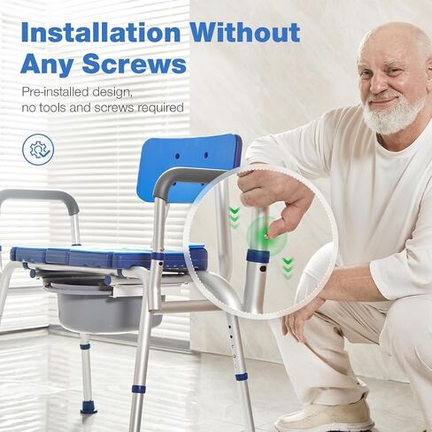 GreenChief Shower Chair with Arms and Back 350 LB, Folding Bath Chair Adjustable, Shower Seat Cutout for Private Washing, Heavy Duty Shower Chair for Senior, Elderly, Disabled, Bariatric in Saudi Arabia