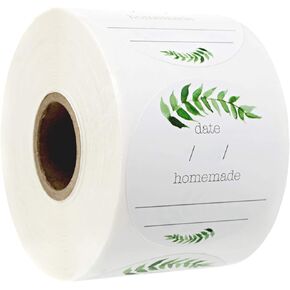 2" Homemade with Love Sticker with Writing Lines / 2" Round Homemade with Love Canning Label / 500 Jar Labels Roll/Made in The USA