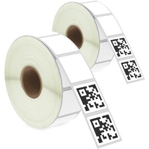 BETCKEY - 1" x 1" (25 mm x 25 mm) Square QR Code Labels Compatible with Zebra & More Label Printer,Premium Adhesive & Perforated [16 Rolls, 22080 Labels]